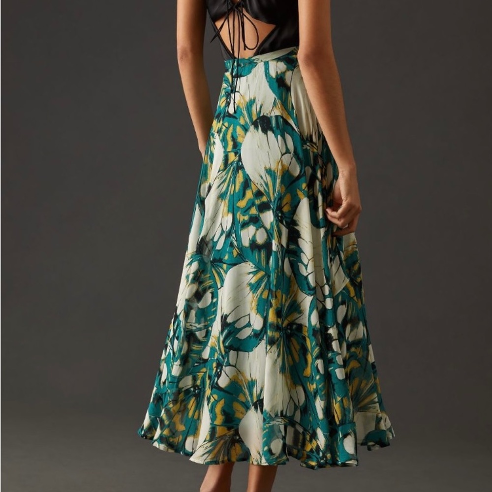 Anthropologie Circular Butterfly Print Skirt - Picture 5 of 10